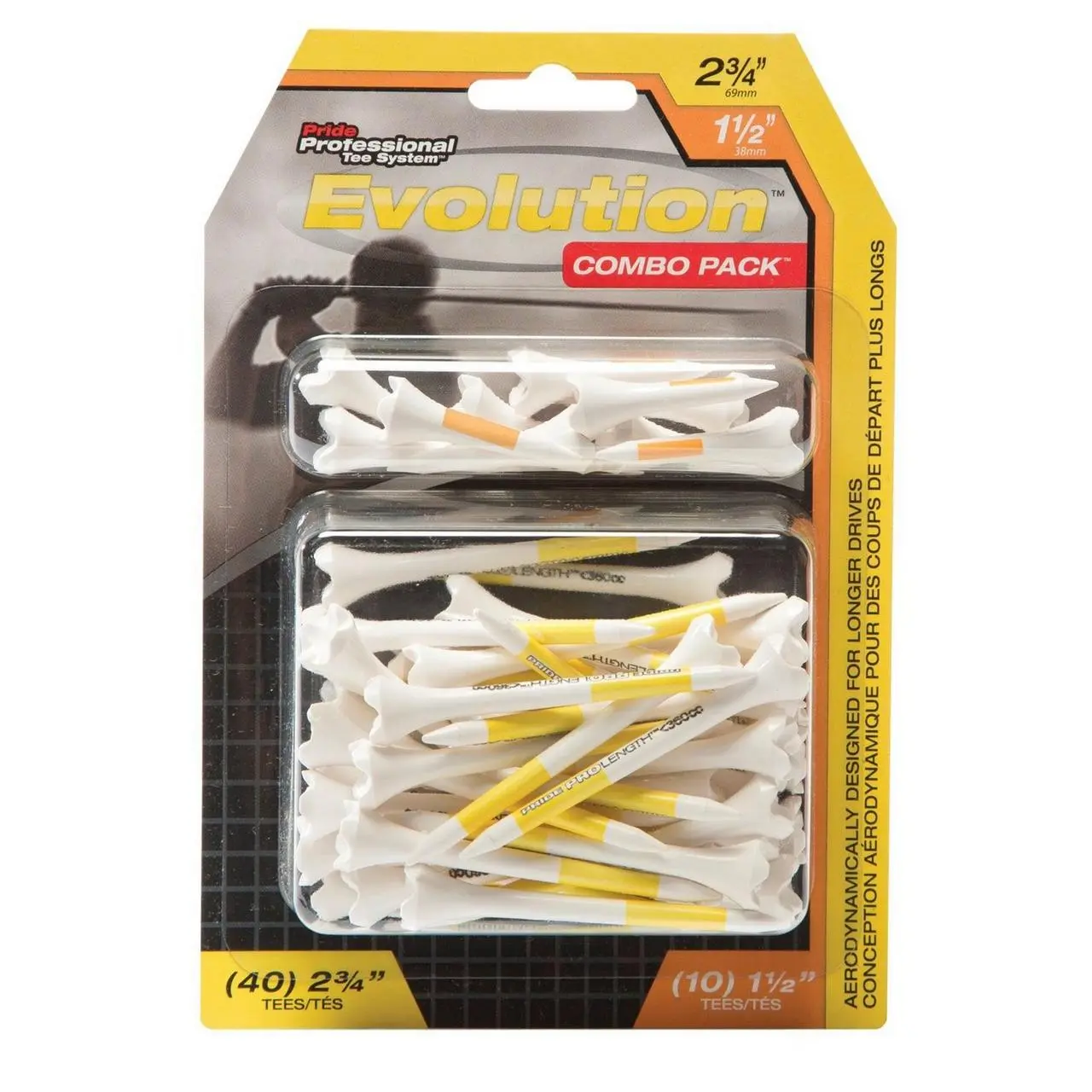 PRIDE SPORTS Evolution Combo Pack (40 Count 2 3/4 Inch) & (10 Count 1 1/2 Inch) Tees 3 PRIDE SPORTS Evolution Combo Pack (40 Count 2 3/4 Inch) & (10 Count 1 1/2 Inch) Tees