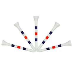 Ztech White 2 3/4 Inch Tees With Orange & Blue Stripes (100 Count) -Grip Fit Store 4 Inch Tees With Orange Blue Stripes 100 Count 1