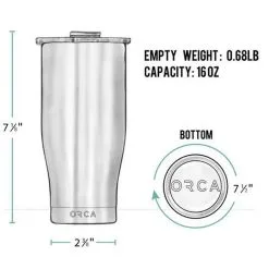 ORCA Chaser 16oz Tumbler 9 ORCA Chaser 16oz Tumbler -Grip Fit Store Chaser 16oz Tumbler WHITE 3